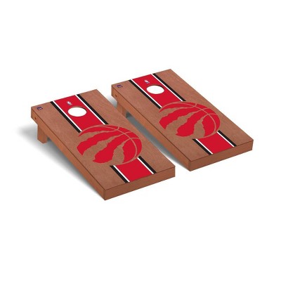 NBA Toronto Raptors Premium Cornhole Board Rosewood Stained Stripe Version