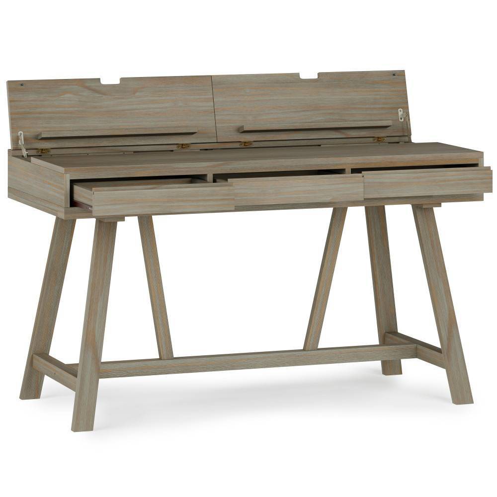 Photos - Other Furniture Atkins Flip Up Desk Distressed Gray - Wyndenhall