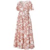 Maternity Maxi Dress Wrap V Neck Baby Shower Pregnancy Nursing Dresses - 2 of 4