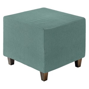 Unique Bargains Square Jacquard Ottoman Slipcover with Elastic Bottom for Furniture Protector - 1 of 4