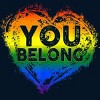 Design By Humans Pride You Belong Rainbow Heart By Belugastore Tank Top - Navy - Large - 2 of 2
