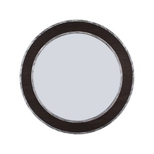 Chloe Lighting CH8M807BW30-RND Reflection Vertical Hanging Black-Wood Finish Circle Framed Wall Mirror 30`` Height - 1 of 4