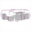 vidaXL Patio Sofa Set with Cushions Outdoor Furniture 7 Piece Poly Rattan - Gray without storage - 4 of 4