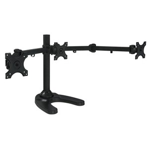 Mount-It! Triple Monitor Stand | Free Standing and Grommet Bases | Fits 19 20 21 22 23 24 Inch Computer Screens | Three Heavy Duty Adjustable Arms - 1 of 4