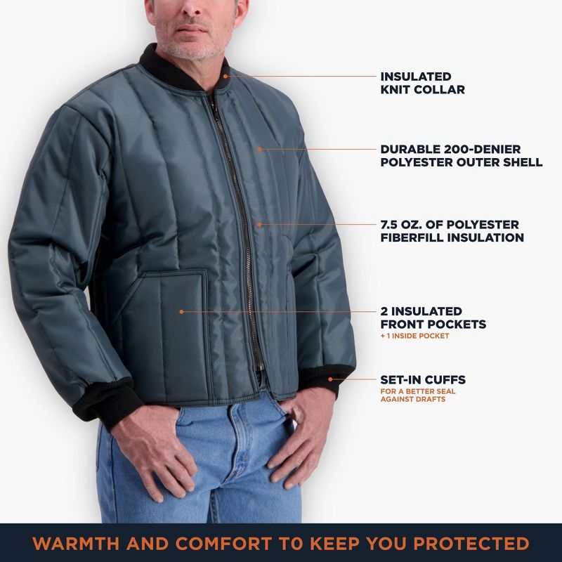 RefrigiWear Mens Econo-Tuff Warm Lightweight Fiberfill Insulated Workwear Jacket, 4 of 8