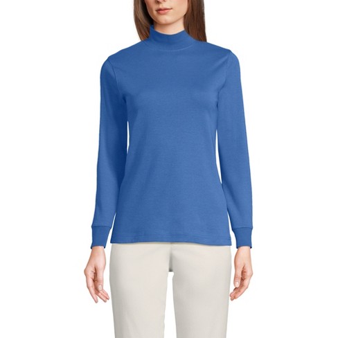 Lands' End Women's Relaxed Cotton Long Sleeve Mock Turtleneck - image 1 of 3