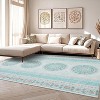 Washable Vintage Printed Rug Non Slip Low Pile Rug Soft Retro Throw Floor Cover Foldable Indoor Carpet for Living Room Bedroom - 2 of 4