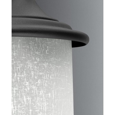 Essential Black and Bronze Outdoor Wall Lantern with Etched Glass