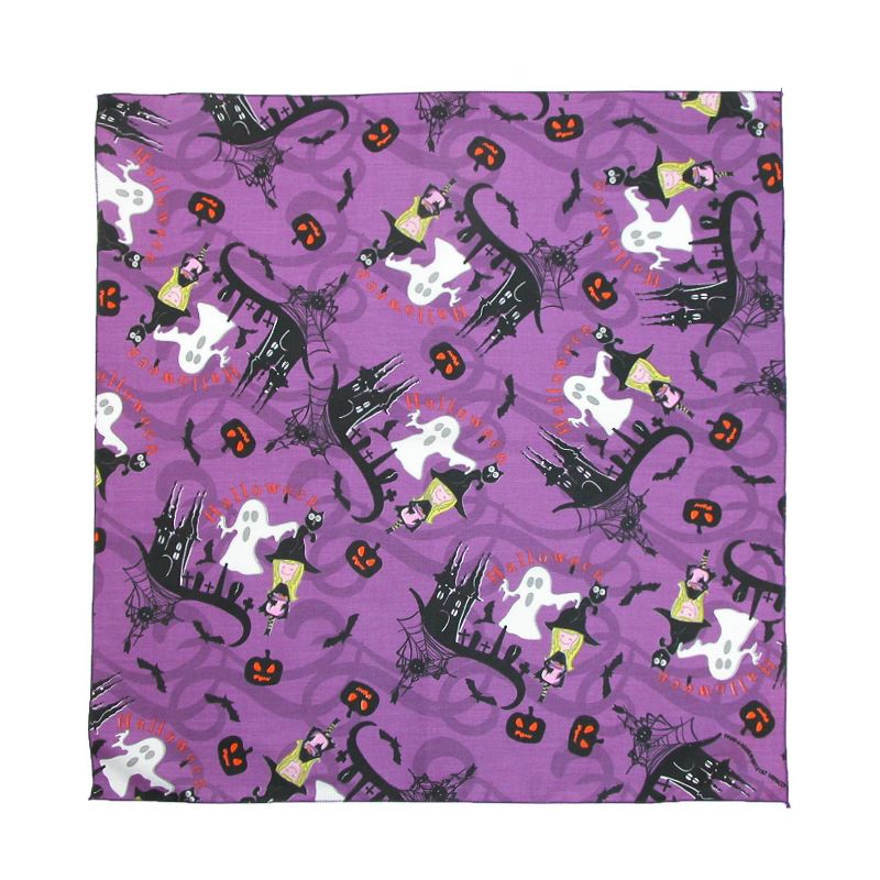 CTM Glow in the Dark Witches and Ghosts Halloween Holiday Bandana, 1 of 2
