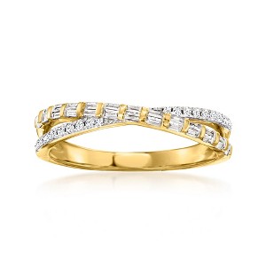 Ross-Simons 0.25 ct. t.w. Diamond Crisscross Ring in 18kt Gold Over Sterling - 1 of 4