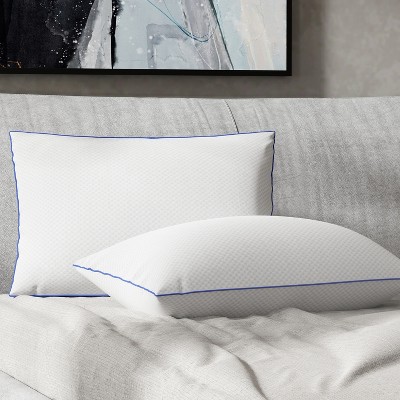 Oversized White Gel-Infused Shredded Memory Foam Pillow Set