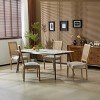 Set of 4 French Country Dining Chairs with Cane Back,Upholstered Seat and Fluted Legs for Rustic Dining Room-Cuddlewood - 2 of 4