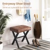 Arceso Ottoman Foot Stool Vanity Stool, Square X-Leg Foot Rest Ottoman Makeup Stool, Small Stool Chair for Vanity,for Makeup Room, Living Room - 4 of 4