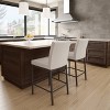 30" Perry Plus Barstool Cream/Dark Brown - Amisco: Upholstered, High Backrest, Metal Frame - 3 of 4