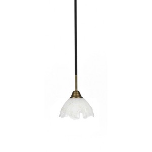Toltec Lighting Paramount 1 - Light Pendant in  Matte Black/Brass with 7" Gold Ice Shade - 1 of 1