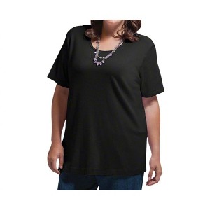 Women's Jersey U-Neck Short Sleeve Tee - Plus - On The Plus Side - 1 of 4
