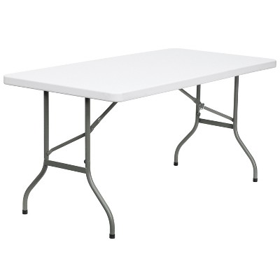 Flash Furniture 5-Foot Granite White Plastic Folding Table
