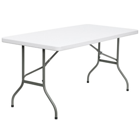 Flash Furniture Granite Plastic Folding Training Table White