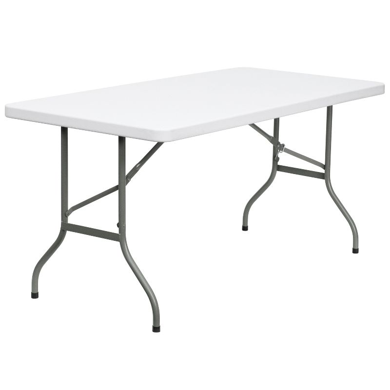 Flash Furniture 5-Foot Granite White Plastic Folding Table, 1 of 7