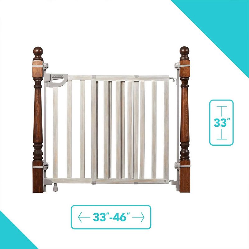 Summer Infant Banister and Stair Wood Safety Gate with Extra Wide Door Design and Comfort Grip handle for Easy One Handed Release, Multicolor, 2 of 7