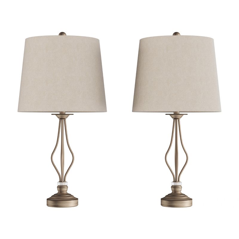 Set of 2 Modern Curved Openwork Lamps (Includes LED Light Bulb) - Trademark Global, 5 of 8