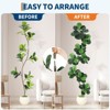 Fiddle Leaf Fig Artificial Tree with White Planter - Tall Faux Plants with Moss, Floor Fake Rubber Plant In Pot, for Home Office Living Room Decor - 4 of 4