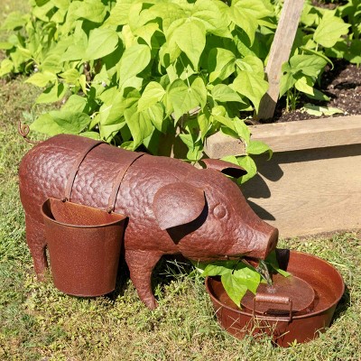 Park Hill Collection Pig Fountain with Side Planters