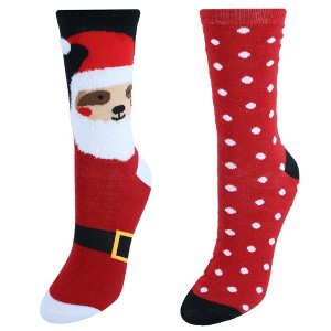Gold Medal Women's 2 Pack Butter and Flat Knit Holiday Sock Combo Set - 1 of 3