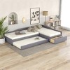 Twin Size Upholstered Double Daybed with Trundle and Drawer - 3 of 4