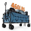 Collapsible Utility Wagon Cart with All Terrain Wheels, Heavy Duty Foldable Wagon, 460 lb Capacity, Portable for Beach Camping - 3 of 4