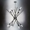 Urban Ambiance Luxury Mid-Century Modern Indoor Chandelier,  19-5/8''H x 42-3/8"W x 42-3/8''D,  Matte Black Finish, UHP4420 - 3 of 4