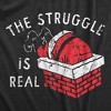 Mens The Struggle Is Real T Shirt Funny Xmas Santa Stuck Chimney Joke Tee For Guys - Crazy Dog Men's T Shirt - 2 of 4