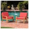 Grenada Set of 2 Wooden Club Chairs With Cushions - Christopher Knight Home - 2 of 4