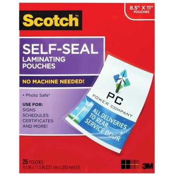 Scotch Self-Sealing Laminating Pouch, 9 x 11-1/2 Inches, Clear, Pack of 25