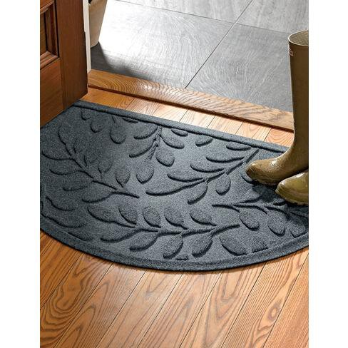 Half Round Laurel Leaf Water Glutton Doormat Bluestone