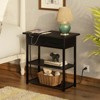 End Table With Charging Station, Narrow Nightstand, Flip Top Side Table With USB Ports And Storage Shelves, for Small Spaces, Bedroom - 2 of 4