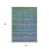 HomeRoots 10' X 14' Teal Blue And Copper Striped Washable Indoor Outdoor Area Rug - 3 of 4