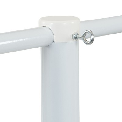 White Powder-Coated Steel T-Post Clothesline Pole with Plastic End Caps