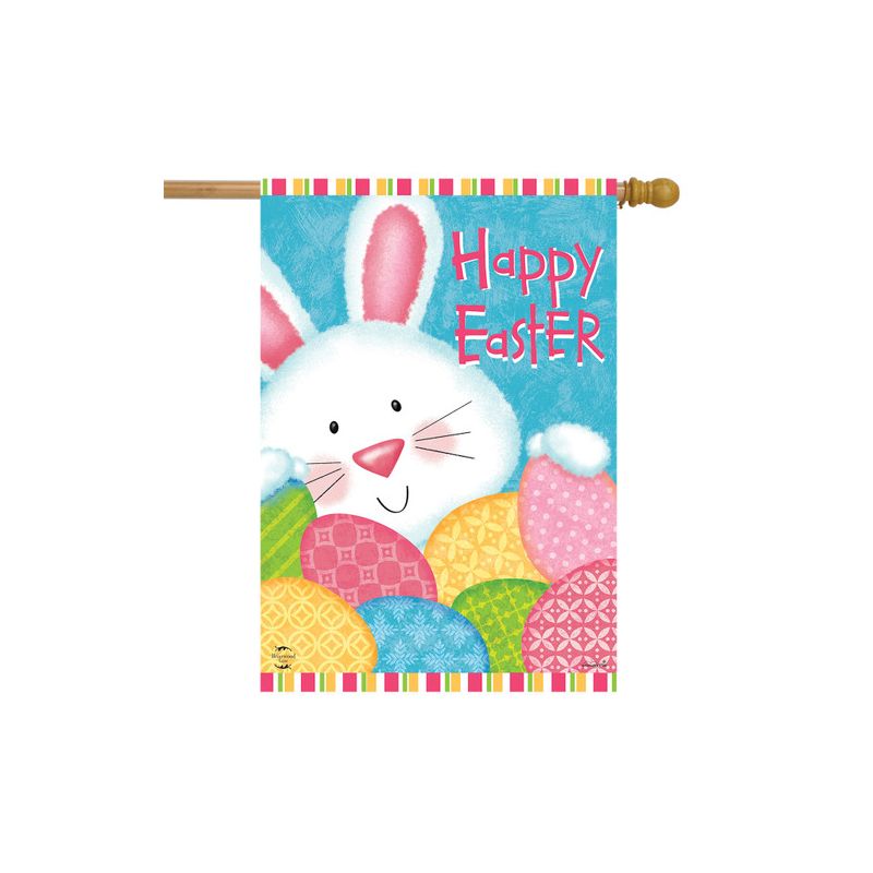 Bunny and Eggs Easter House Flag Holiday Decorated Eggs 28" x 40" Briarwood Lane, 2 of 4