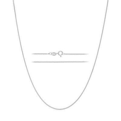 KISPER Sterling Silver Box Chain Necklace – Thin, Dainty, 925 Sterling Silver Jewelry for Women & Men with Spring Ring Clasp – Made in Italy