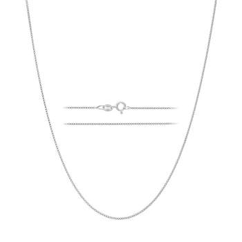 KISPER Sterling Silver Box Chain Necklace – Thin, Dainty, 925 Sterling Silver Jewelry for Women & Men with Spring Ring Clasp – Made in Italy