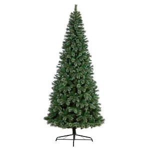 Nearly Natural 10-ft Wisconsin Slim Snow Tip Pine Artificial Christmas Tree with 1652 Bendable Branches - 1 of 4