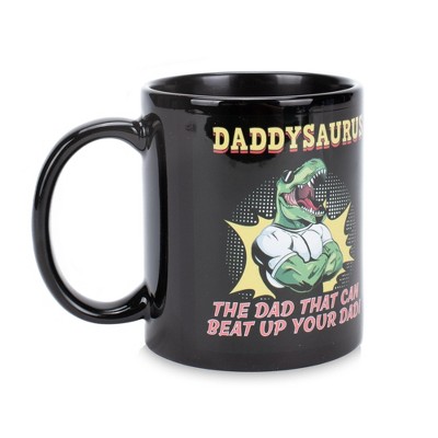Elanze Designs Daddysaurus The Dad That Can Black 11 Ounce Ceramic Classic Coffee Mug Hot Cold Beverage Cup