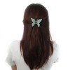 Unique Bargains Women's Butterfly Hair Claw 2.95"x2.36"x1.57" Black White Pink Green 4Pcs - 2 of 4