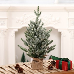 24 Inch Artificial Small Christmas Tree, 2 Ft Table Top Christmas Tree Mini Frosted Pine Tree  for Home Table Centerpiece Office Desk Decor - 1 of 4