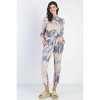 Slickblue Women's Casual Tie-Dye Jumpsuit, Long Sleeve, Drawstring Waist, Street Style, Size S-L, Navy/Burgundy - 2 of 4