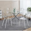 Vynxaria Round End Table - Modern Glass Dining & Space-Saving Kitchen Table - 3 of 4
