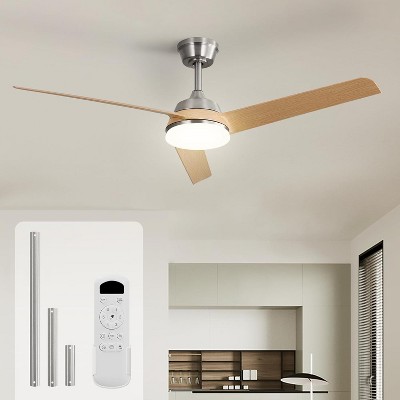 52'' Ceiling Fans with Lights and Remote Indoor Outdoor Modern Low Profile Ceiling Fan High CFM Strong Airflow Noiseless Reversible LED Ceiling Fans