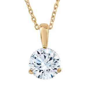 Pompeii3 1/3Ct Diamond Solitaire Pendant EX3 Lab Created IGI Certified Yellow Gold (GH/SI) - 1 of 3