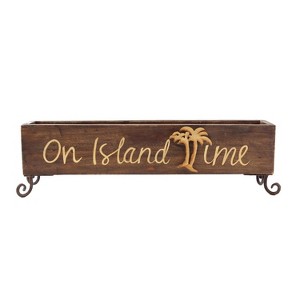 Beachcombers Island Time Wood Planter Box Décor Decoration - 1 of 2